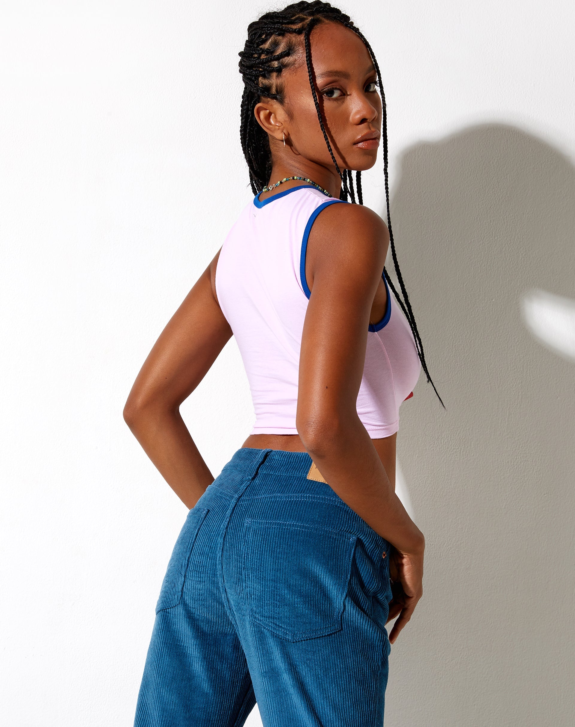 Imagen de Gimon Crop Top in Pink Bind Blue Cant Relate