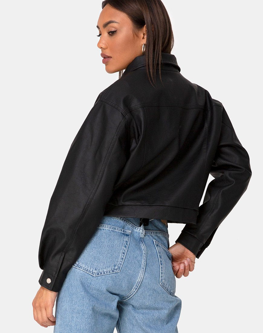 Imagen de la chaqueta Gina de PU Negra