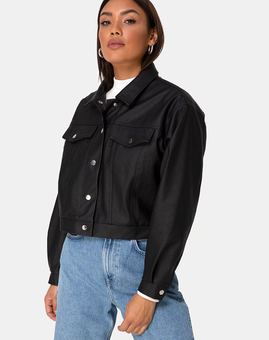 Imagen de la chaqueta Gina de PU Negra