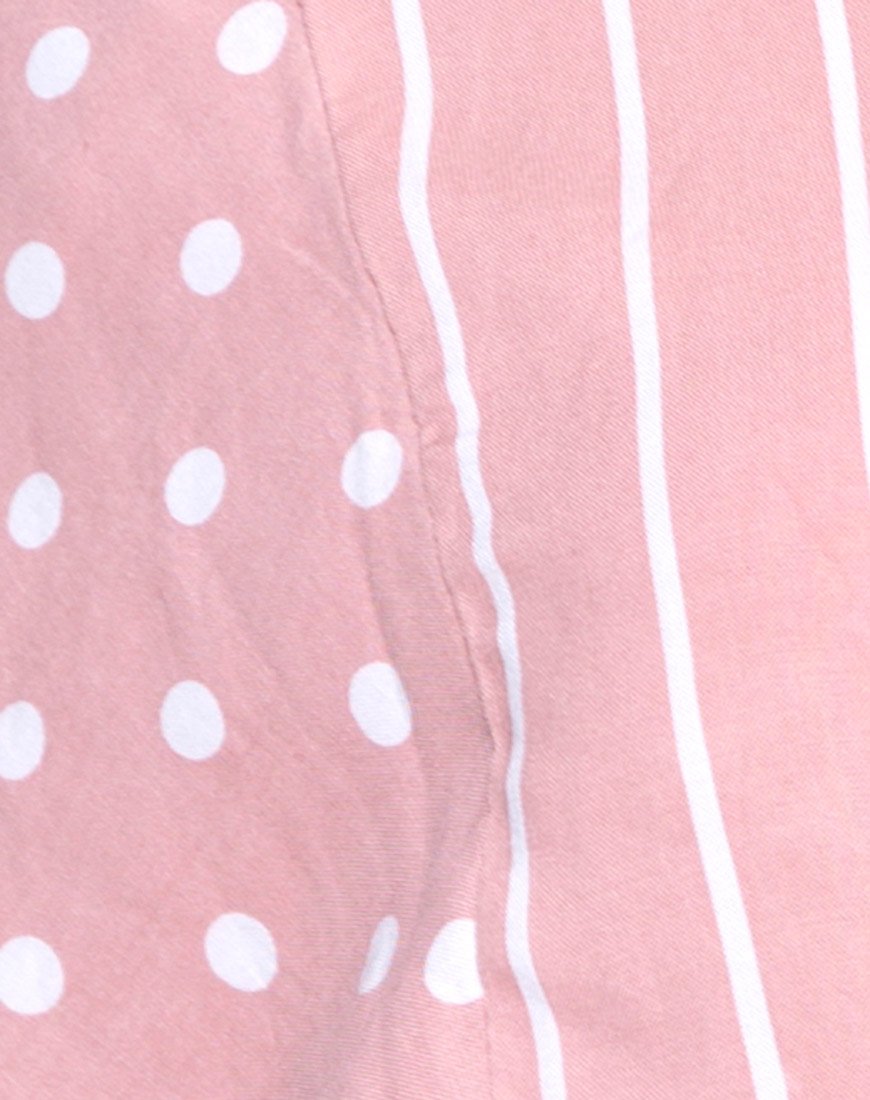 Imagen de Gios Wrap Top en Spot Stripe Rosa y Blanco