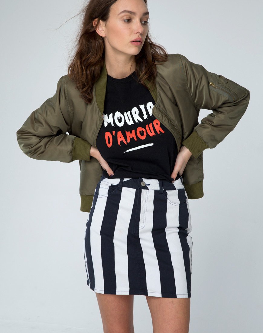 Camiseta Girl Fit de Mourir D'Amour Negra