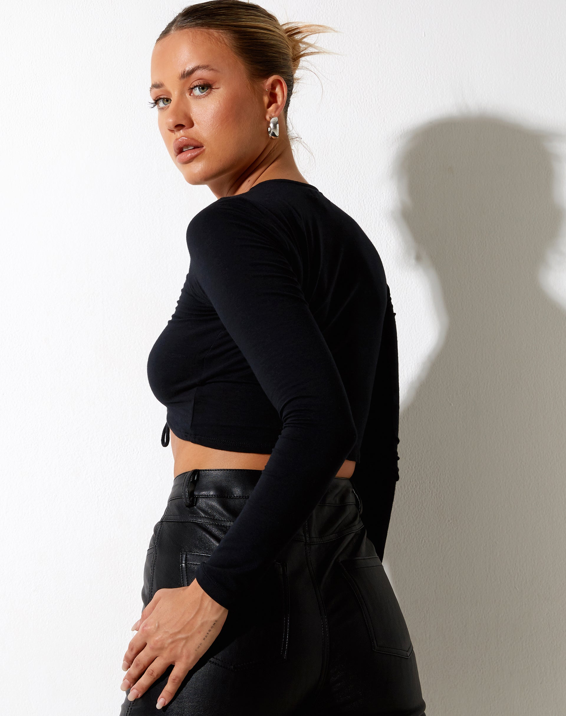 Imagen de Gisy Crop Top en Lycra Negro