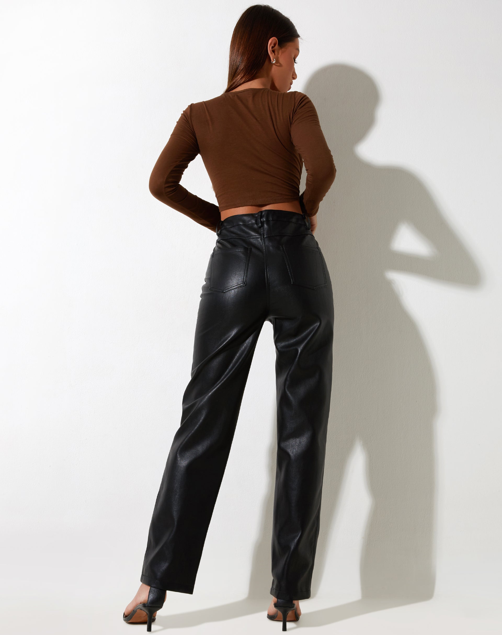 Gisy Crop Top en marrón cacao