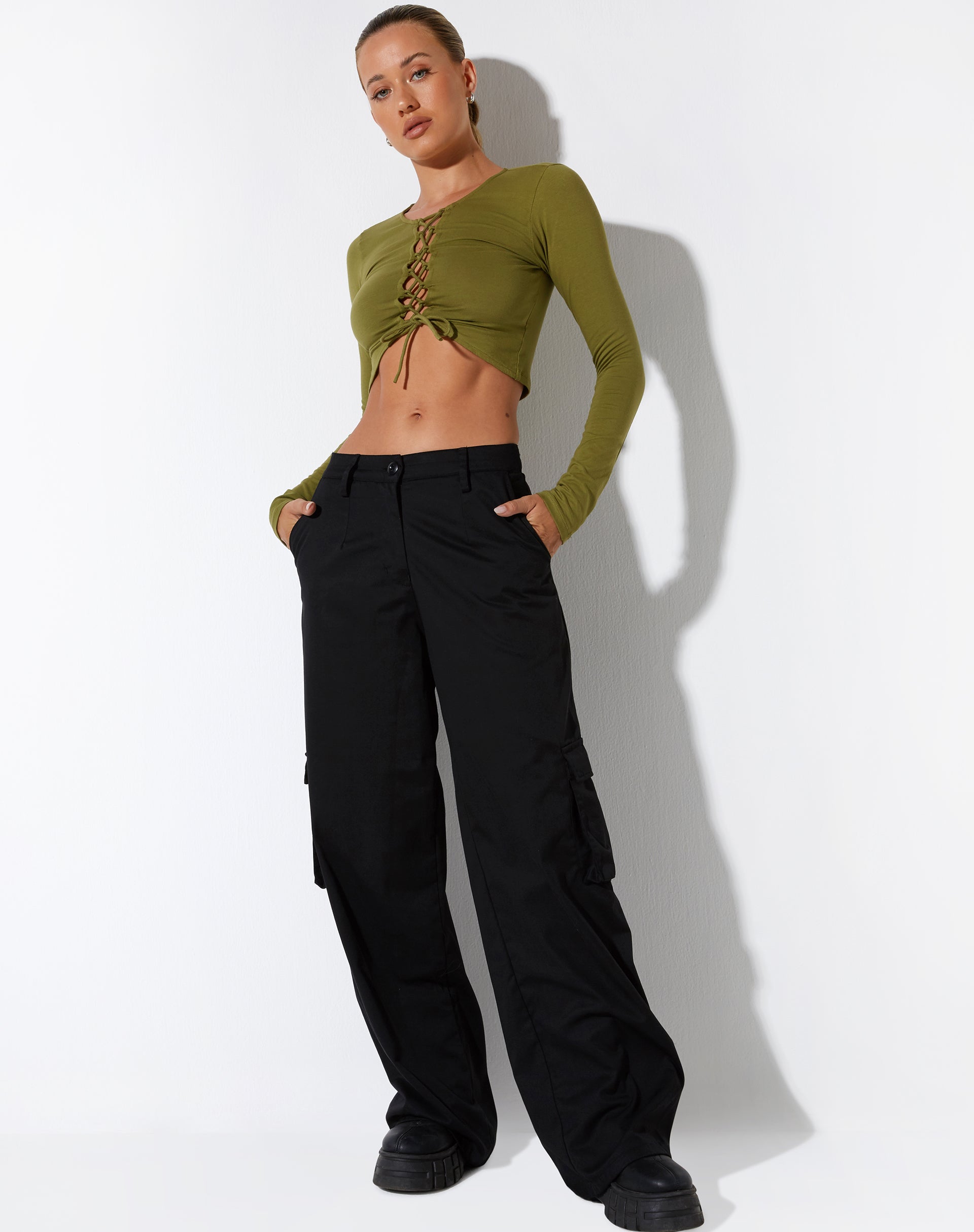 imagen de Gisy Crop Top en Lycra Caqui