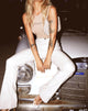 Imagen de Zoven Flare Trouser en PU mate Piedra