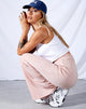 Imagen de Obeli Pantalones de terciopelo de canalé rosa claro
