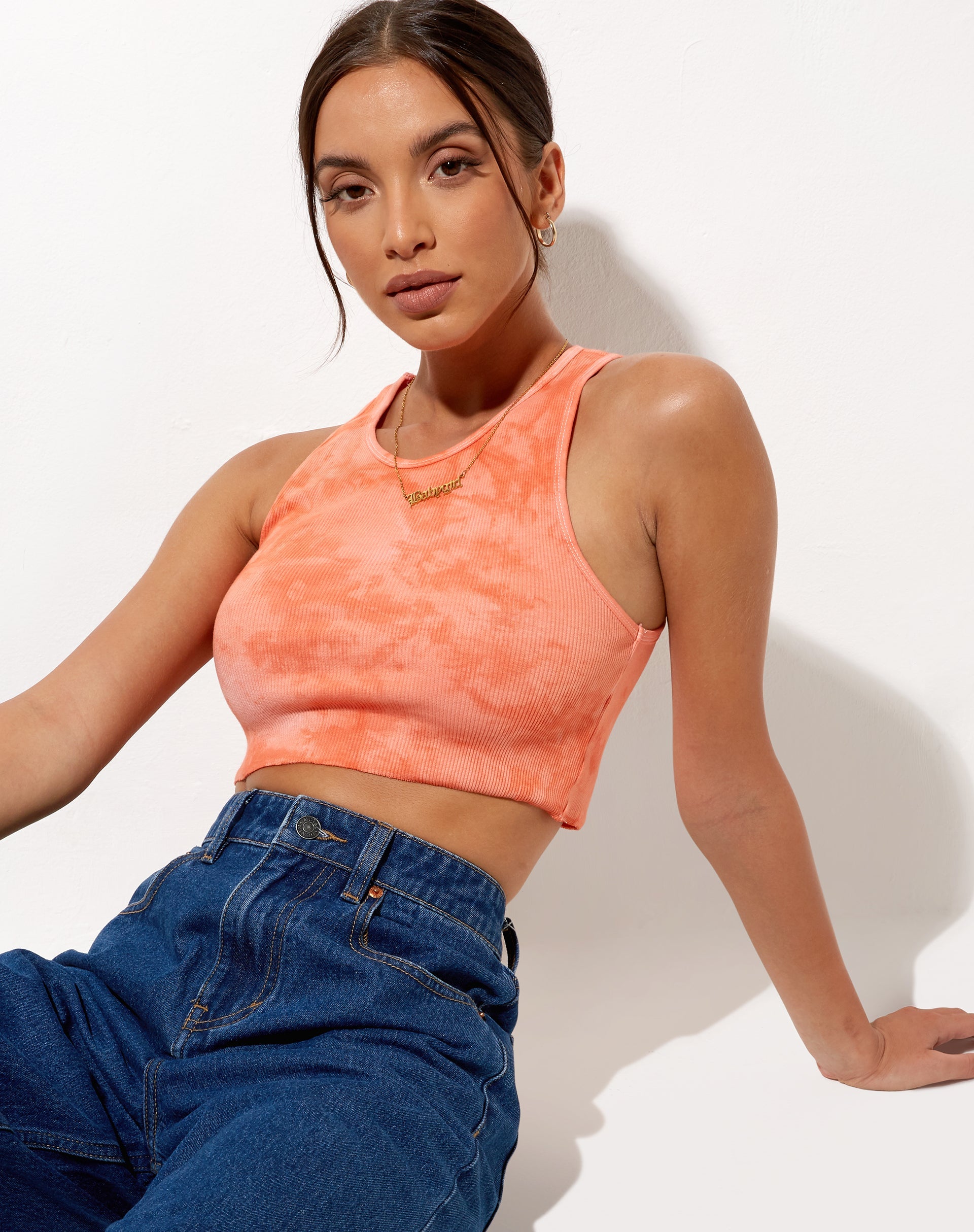 Imagen de Givas Crop Top en Tangerine Tie Dye