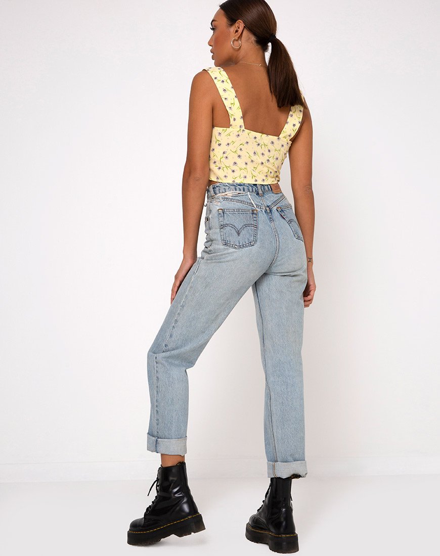 Imagen de Gladis Vest Crop Top en Wild Flower Lemon Drop