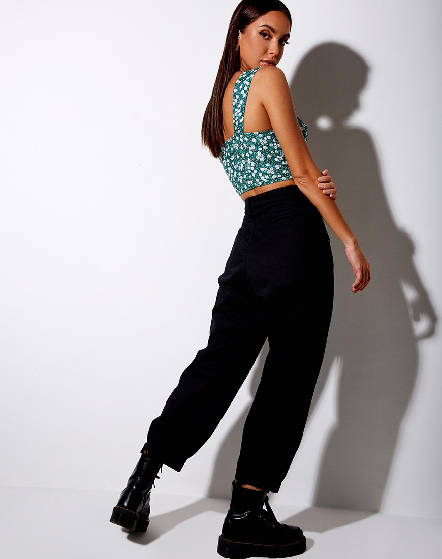 Imagen de Gladis Chaleco Crop Top en Floral Campo Verde