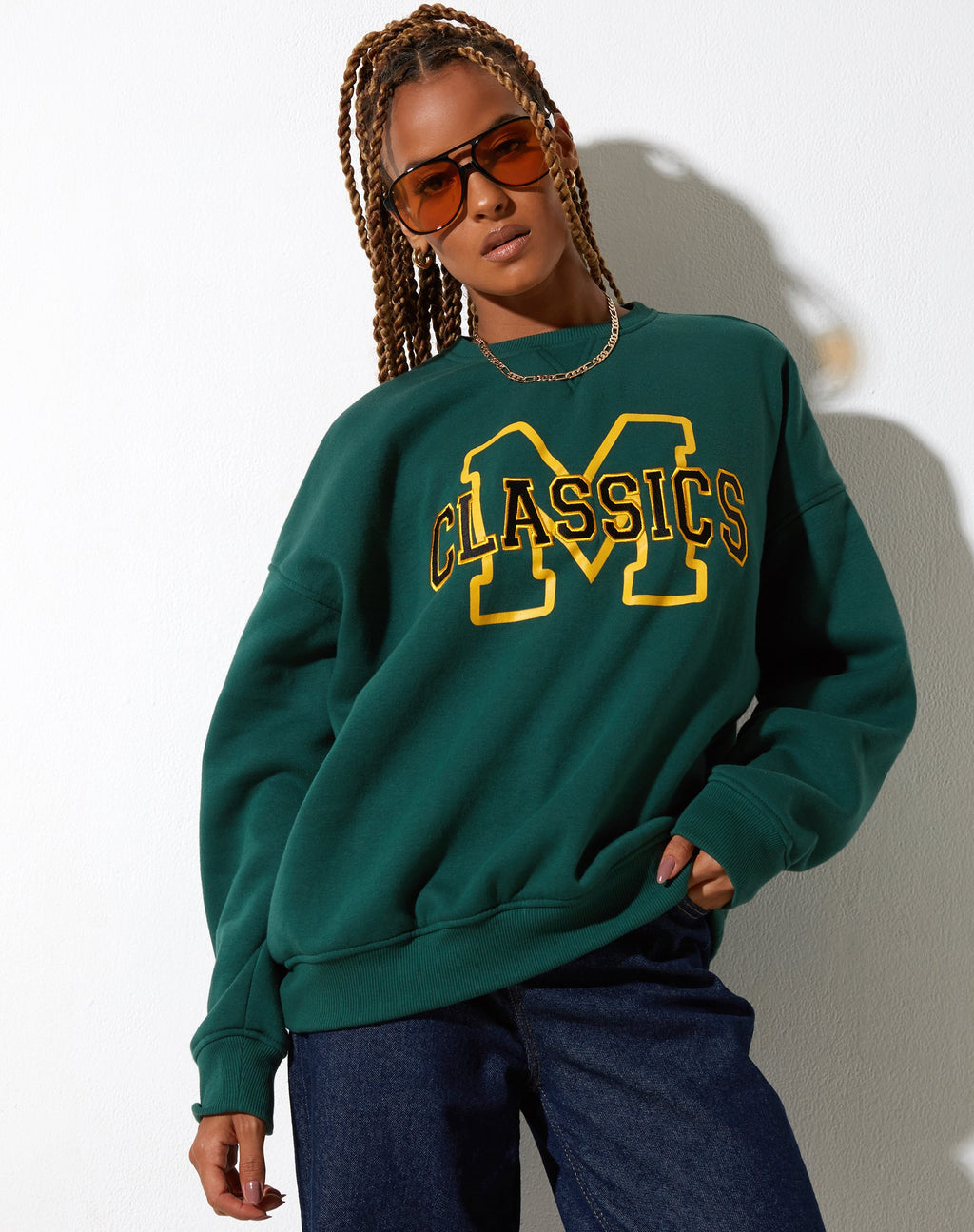 Sudadera Glan en Verde Bosque M Classics