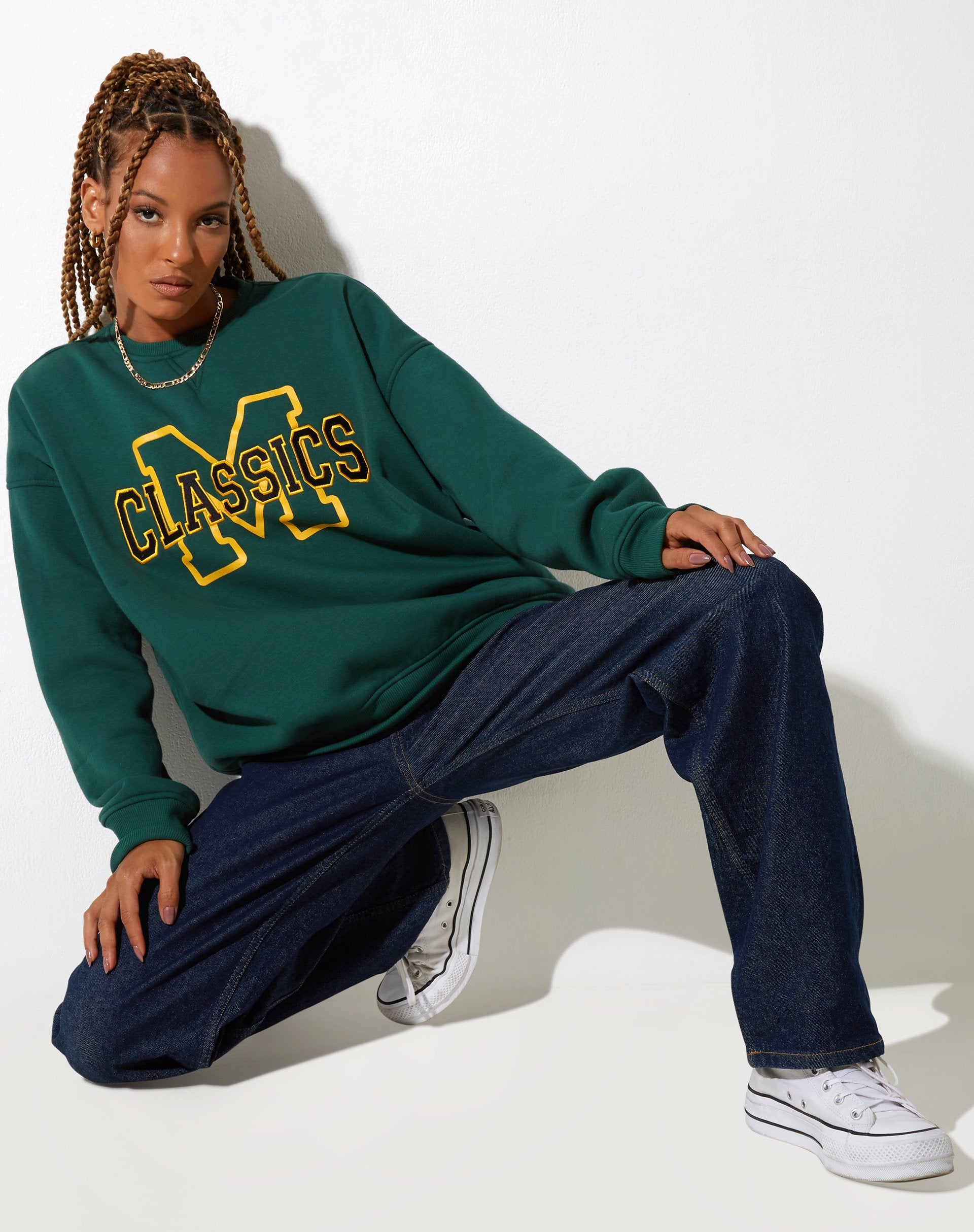 Sudadera Glan en Verde Bosque M Classics