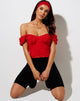 Imagen de Glasty Crop Top en Red Mesh Red Heart Flock