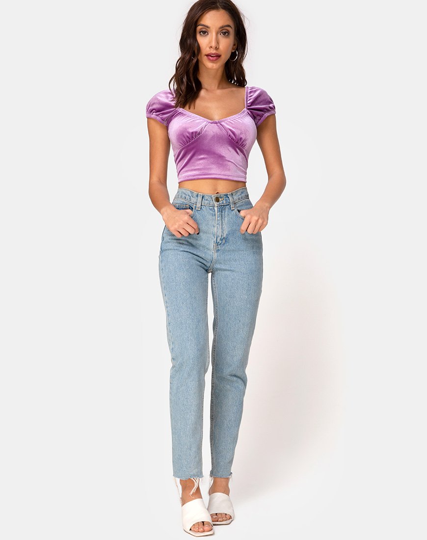 Imagen de Glaty Top en terciopelo lila