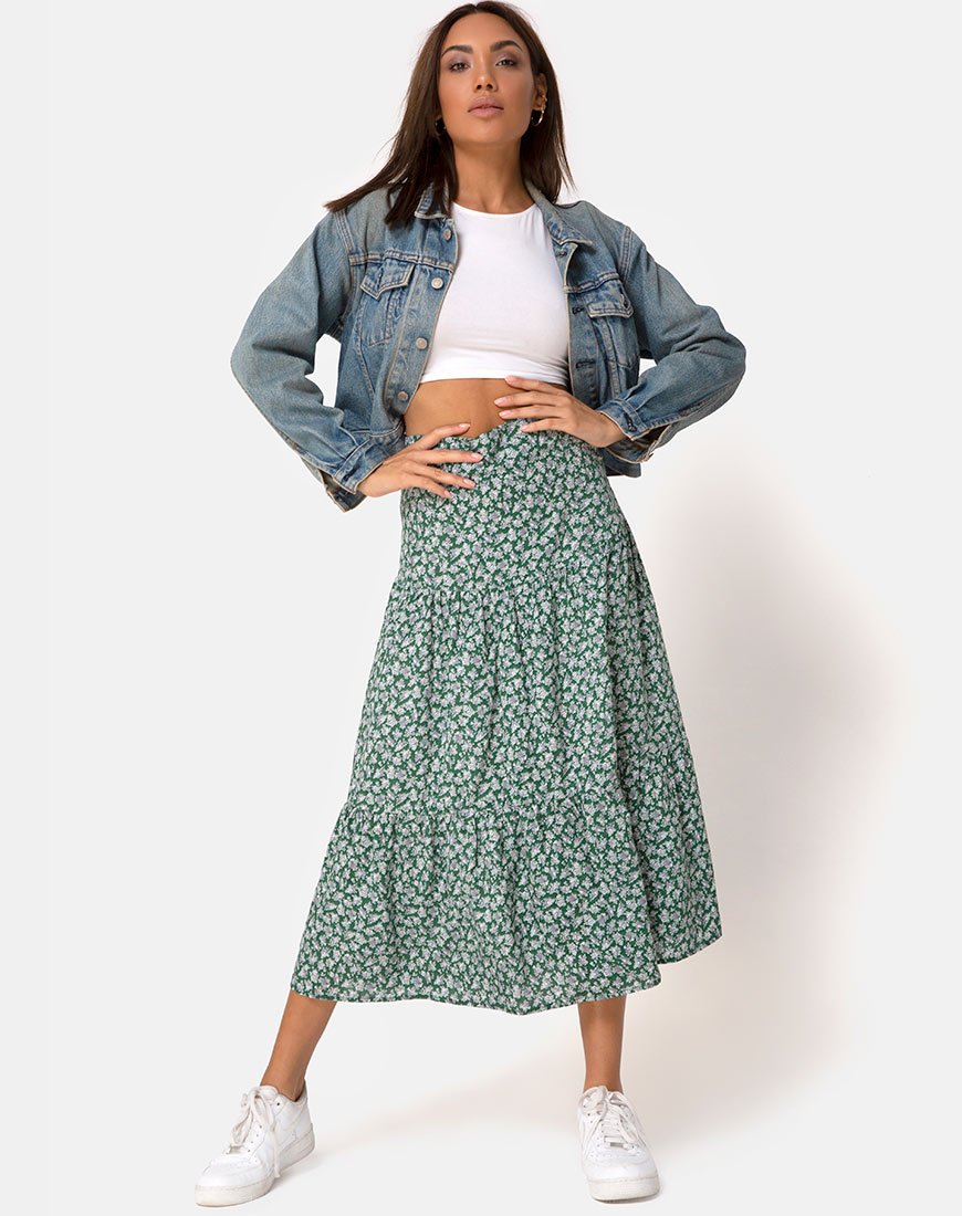 Imagen de Gleas Falda en Floral Verde
