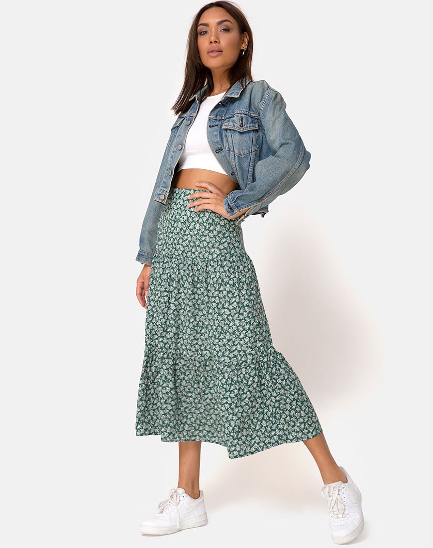Imagen de Gleas Falda en Floral Verde