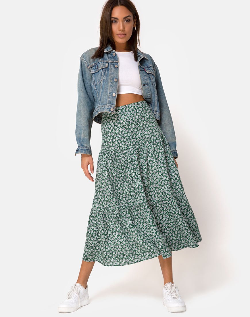 Imagen de Gleas Falda en Floral Verde