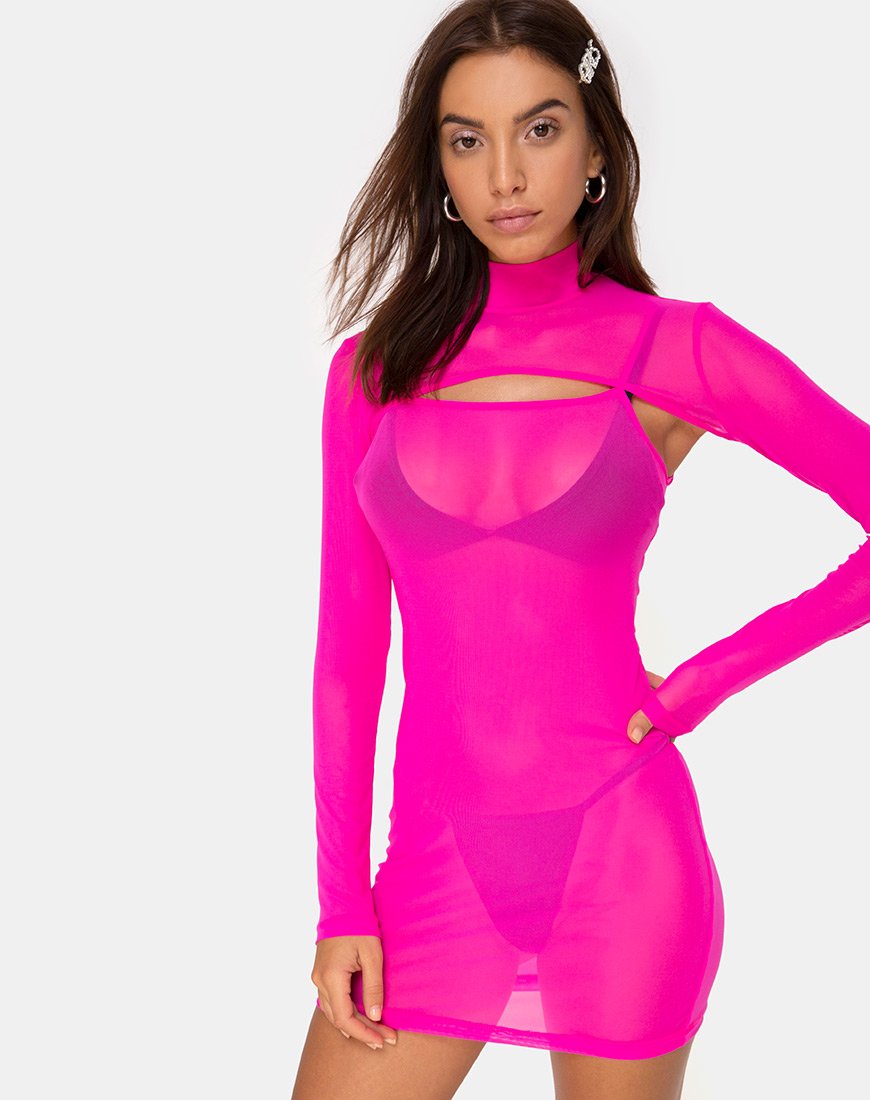 Vestido Glesia Rosa Flúor
