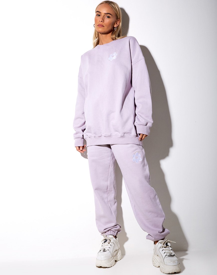 Imagen de sudadera Glo en lila pastel Daisy Embro