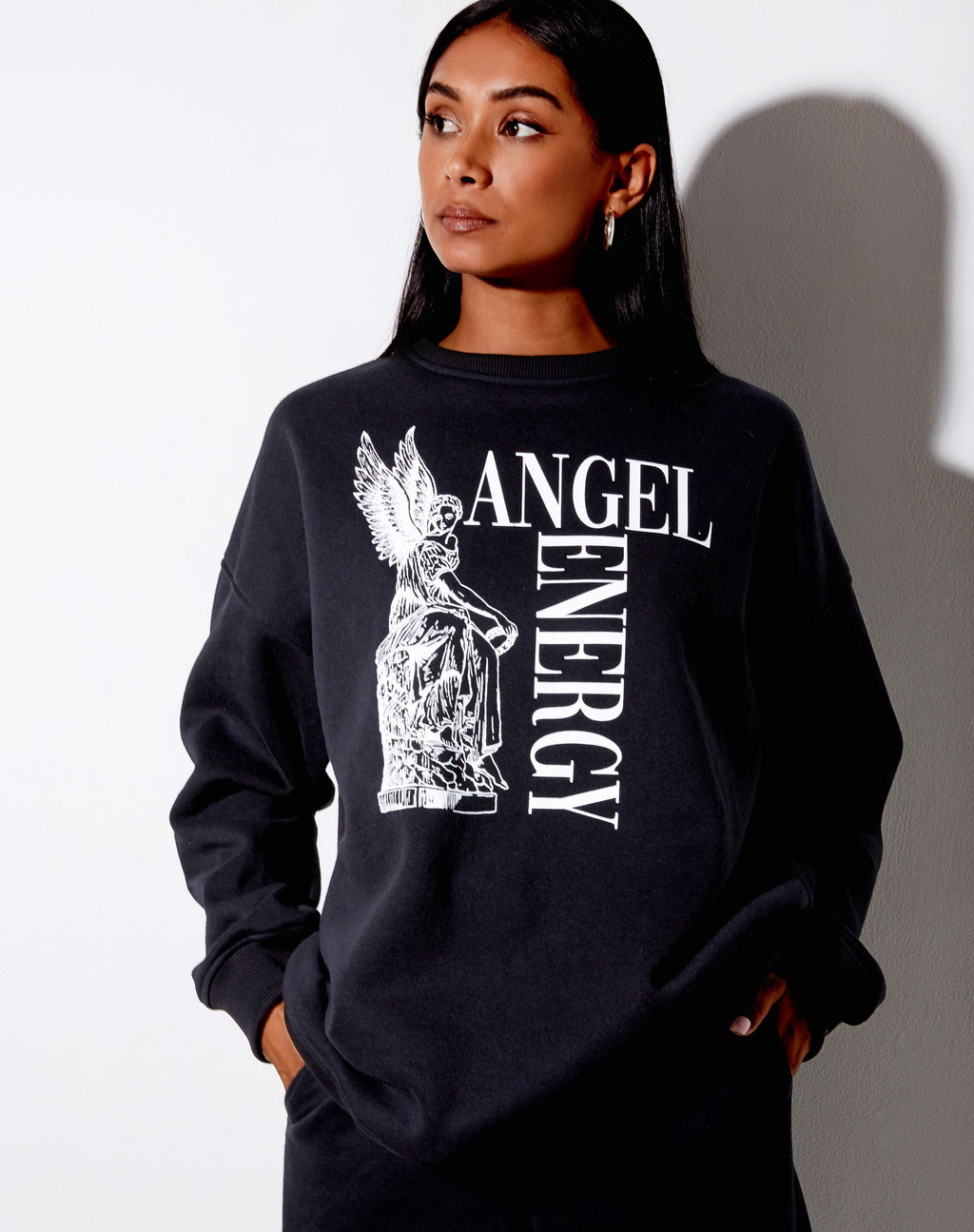 Sudadera Glo Negra "Angel Energy
