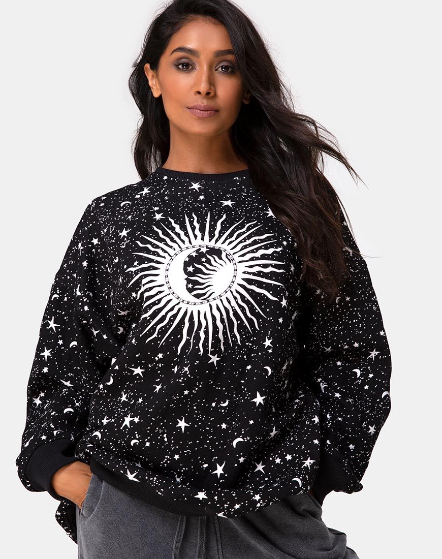 Sudadera Shine en negro Cosmos