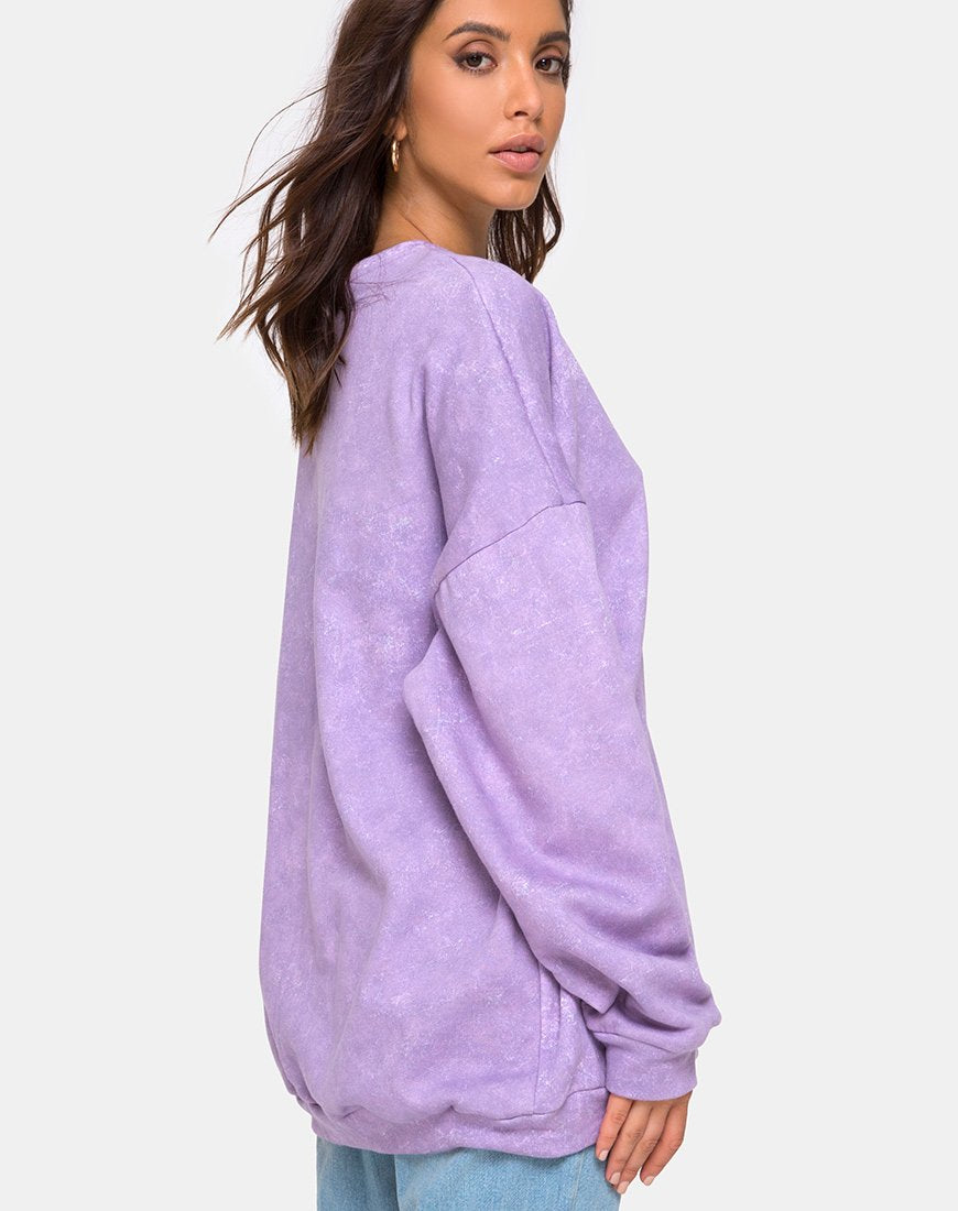 Sudadera Glo en morado lavado ácido