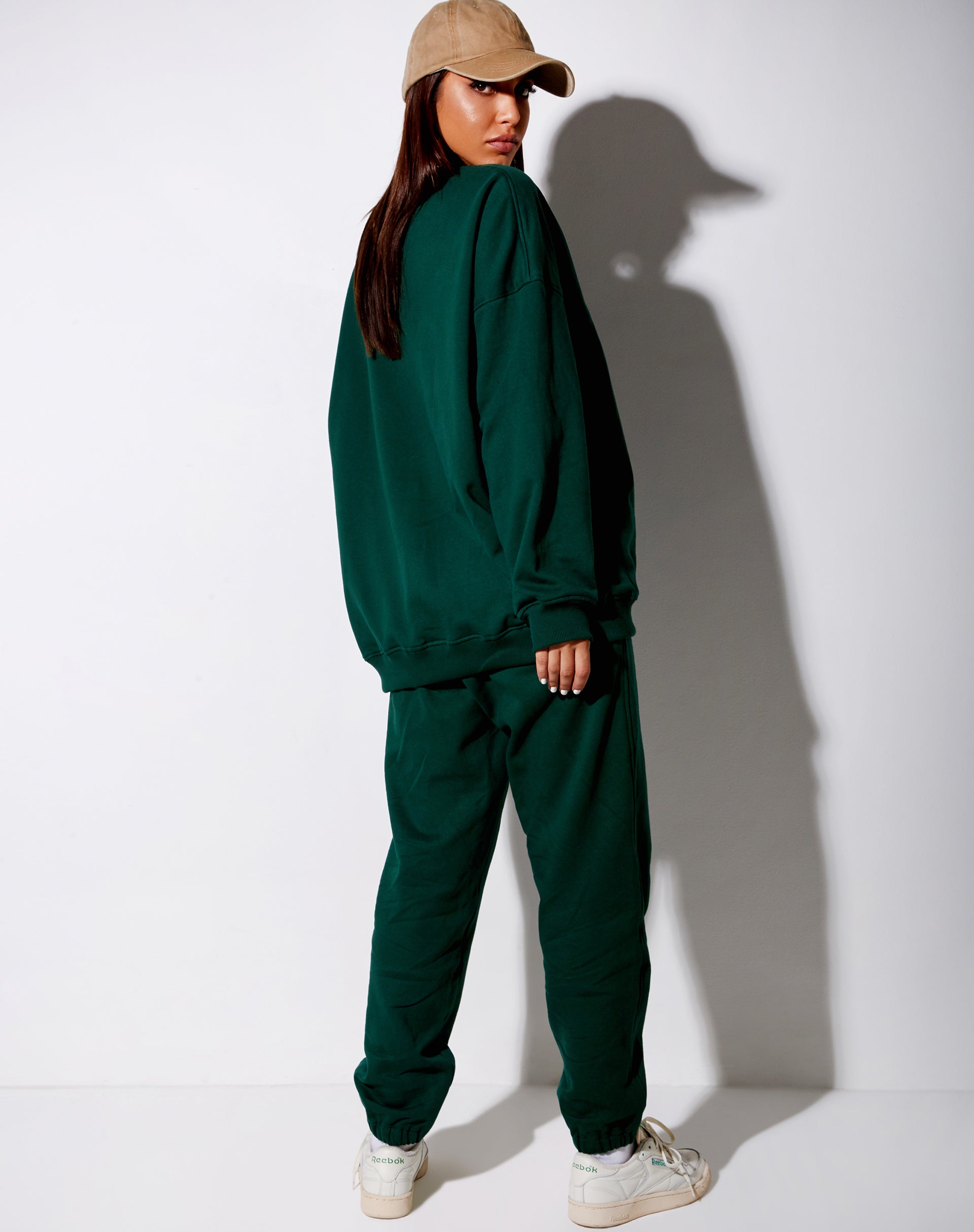 Imagen de sudadera Glo en verde botella con bordado Take Care Of Yourself
