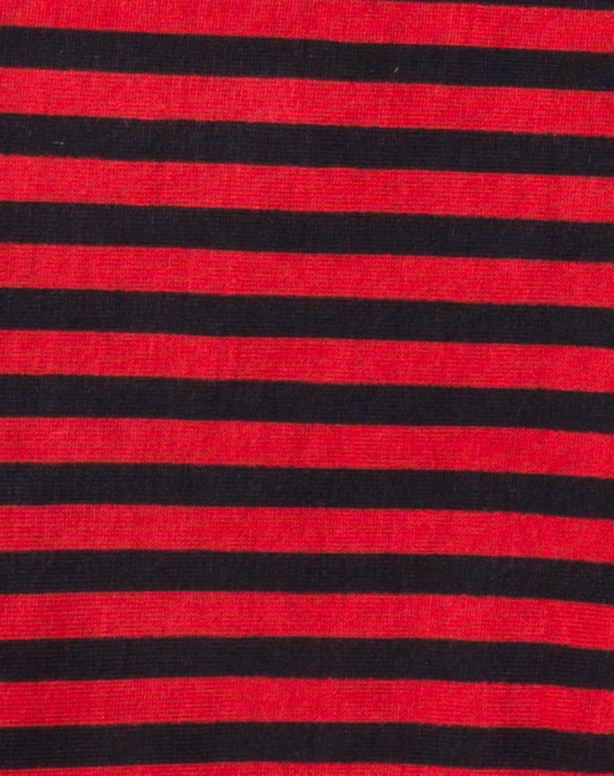 Imagen de Goce Crop Top en Mini Stripe Rojo y Negro