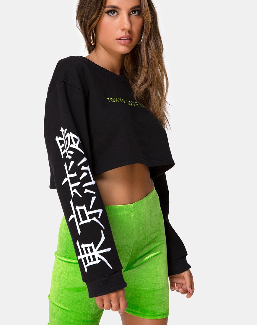 Gocea Crop Top en negro Tokyo Love Symbol