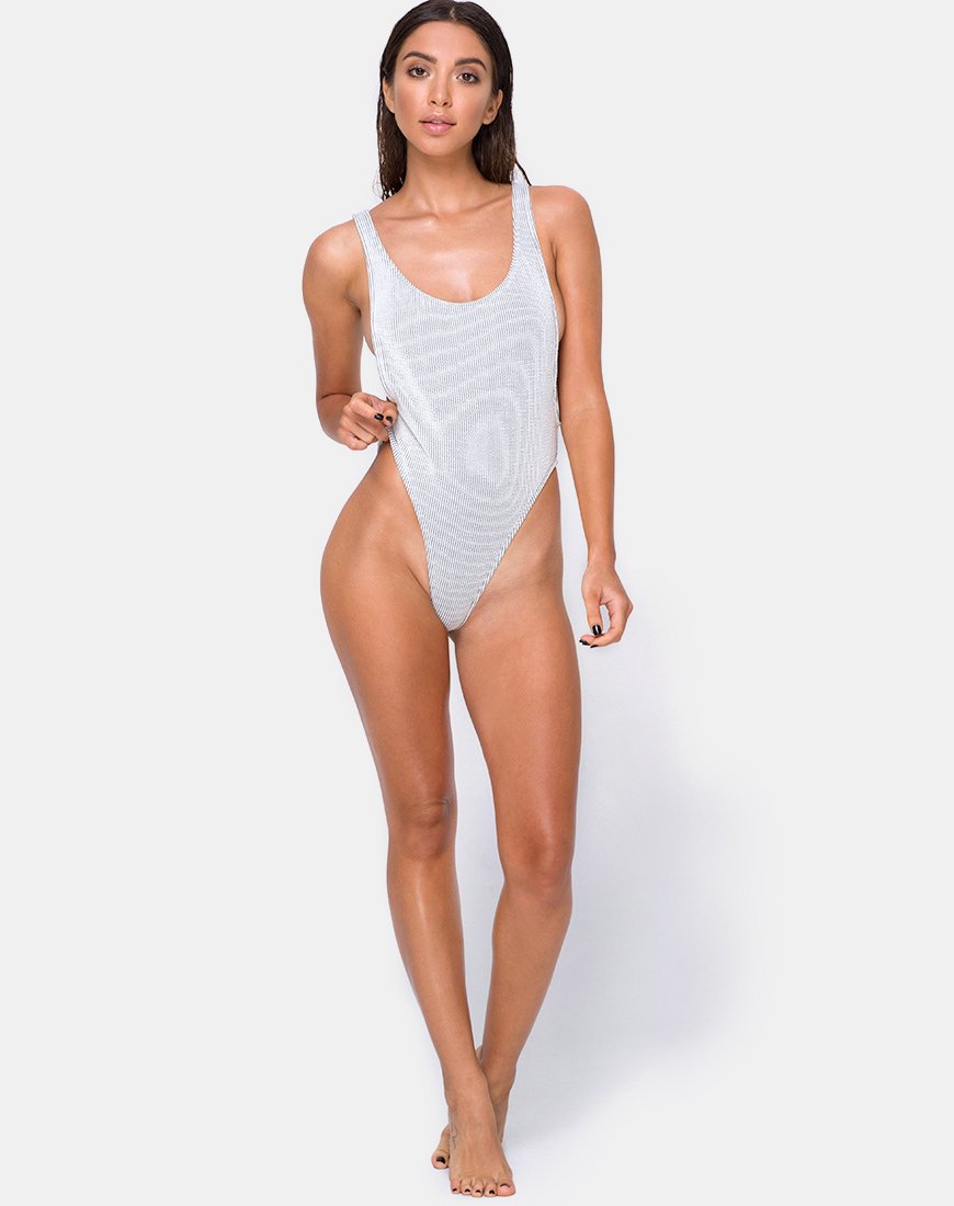 Imagen del bañador Goddess en Crinkle Rib Blanco