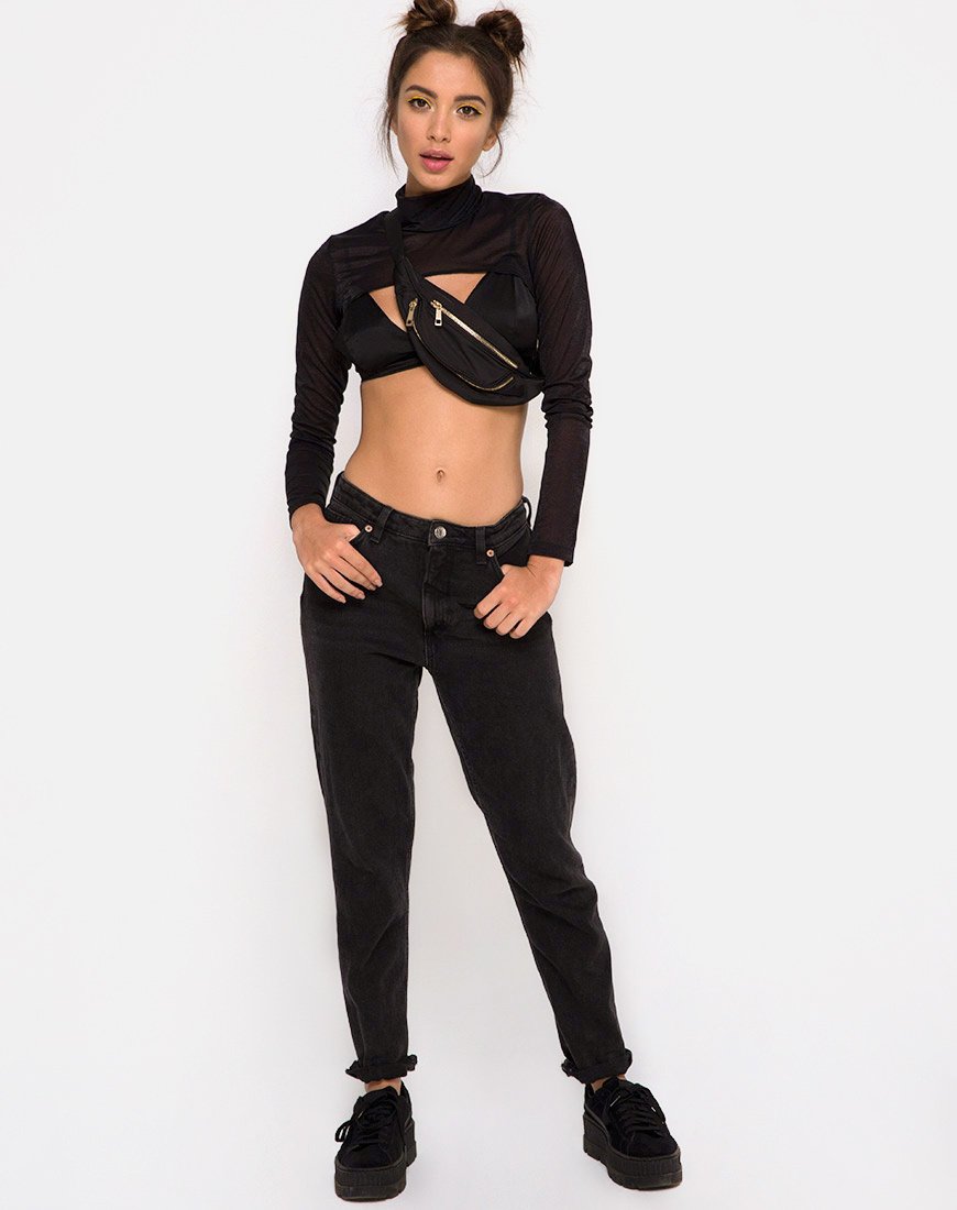 Imagen de Gola Top in Sheer Mesh Negro