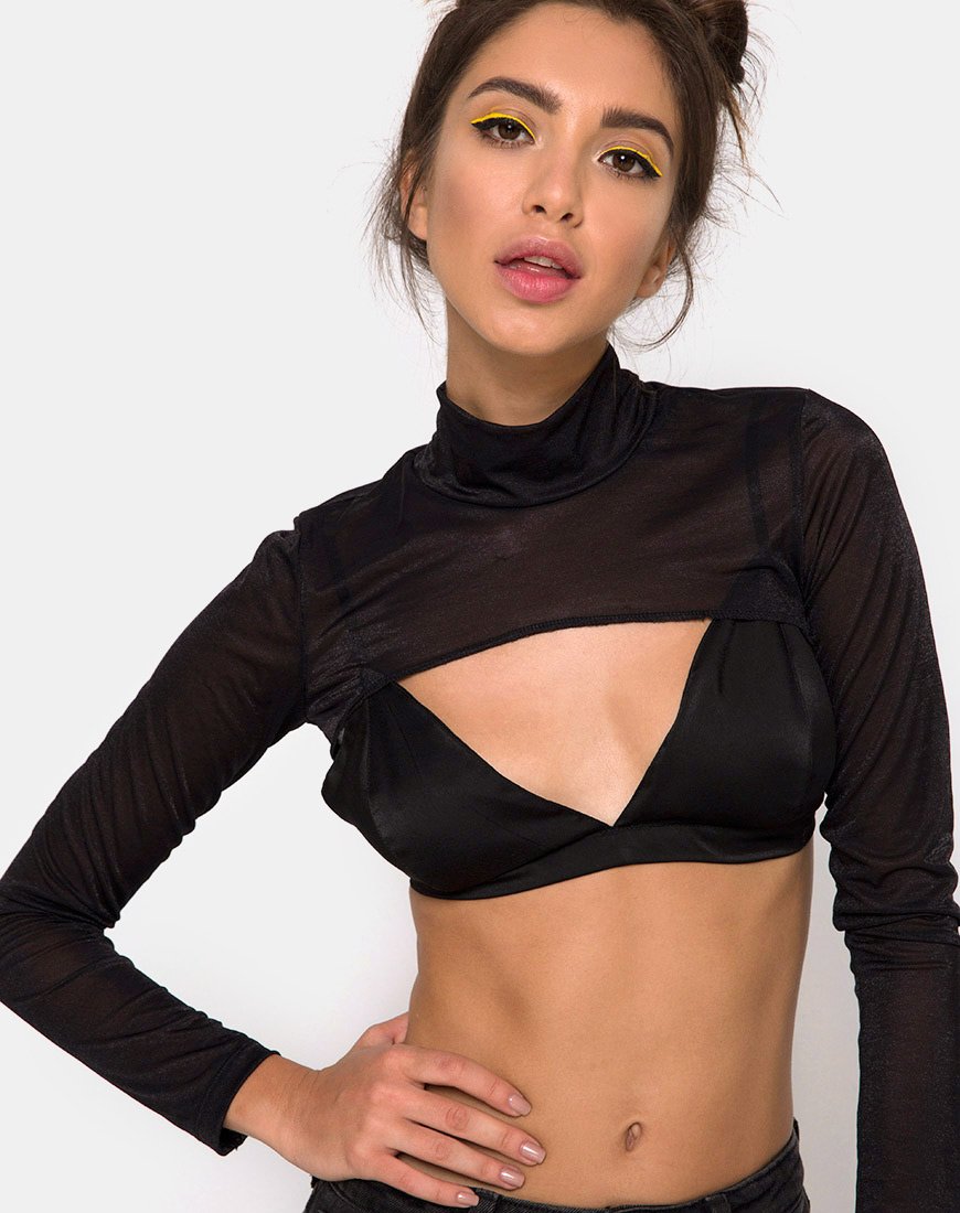 Imagen de Gola Top in Sheer Mesh Negro