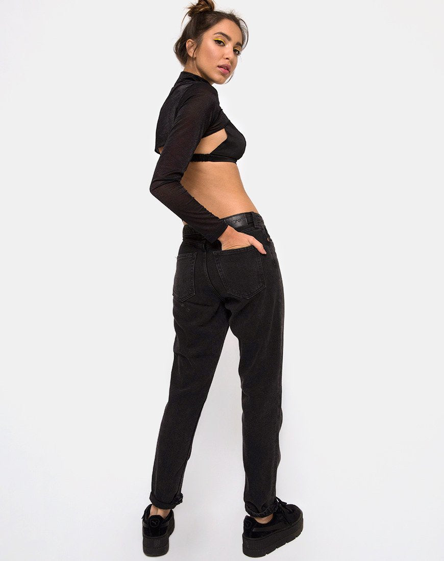 Imagen de Gola Top in Sheer Mesh Negro