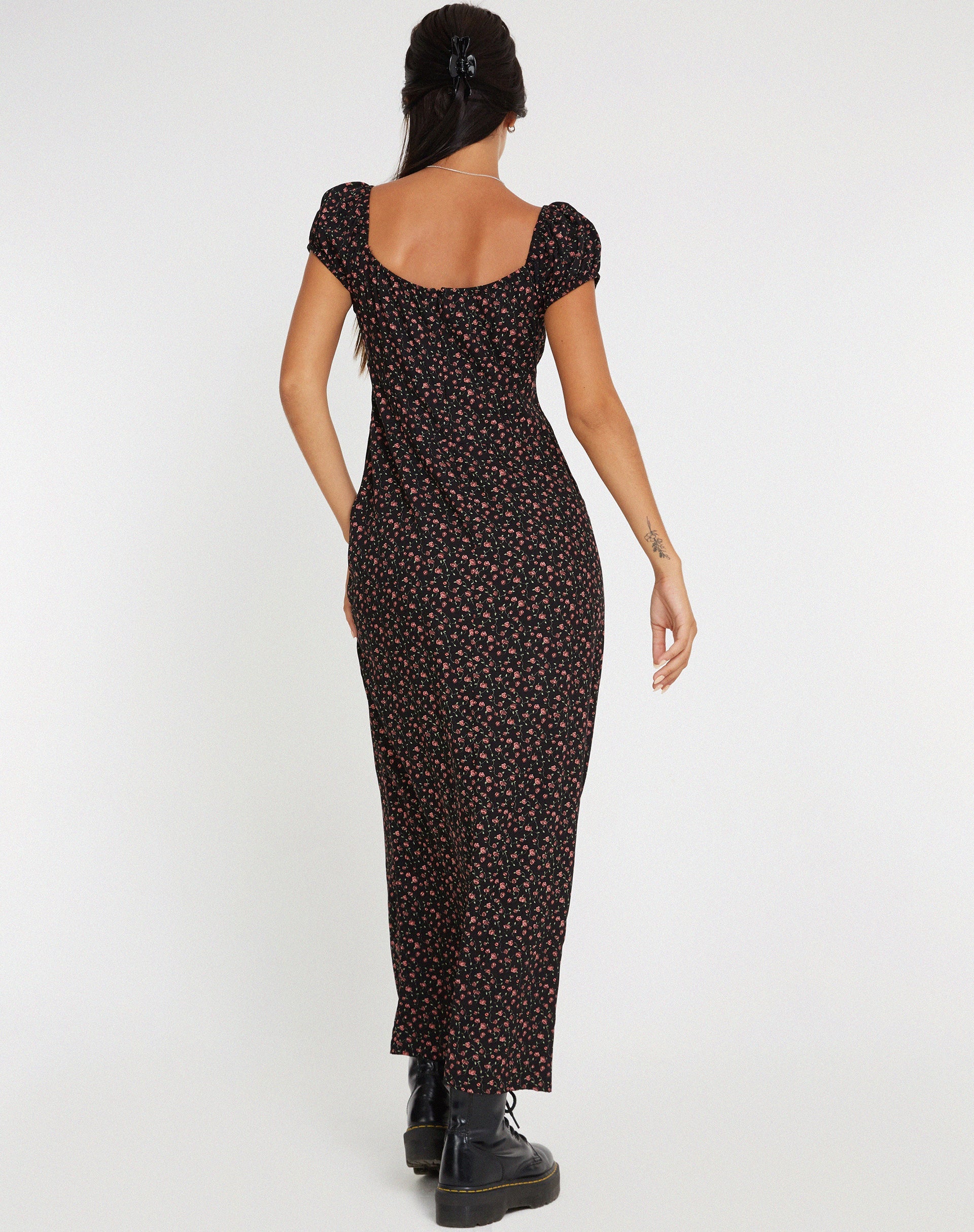 imagen de Grace Maxi Dress in Dark Pink Rose Black