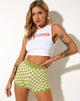Imagen de Gramma Short en Crochet Checkerboard Verde y Crema