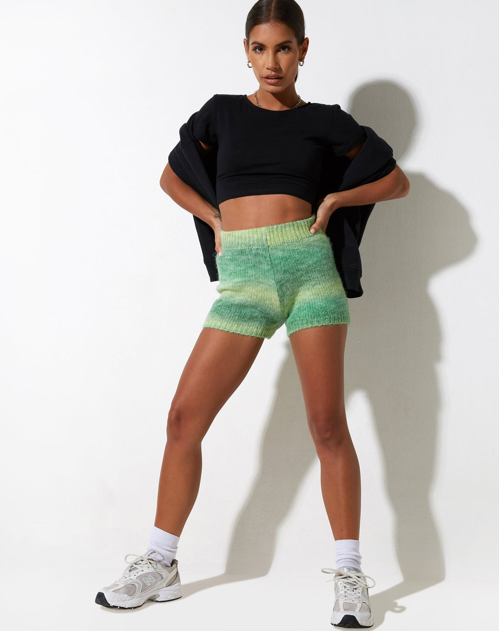 Pantalones cortos Gramma de lana verde