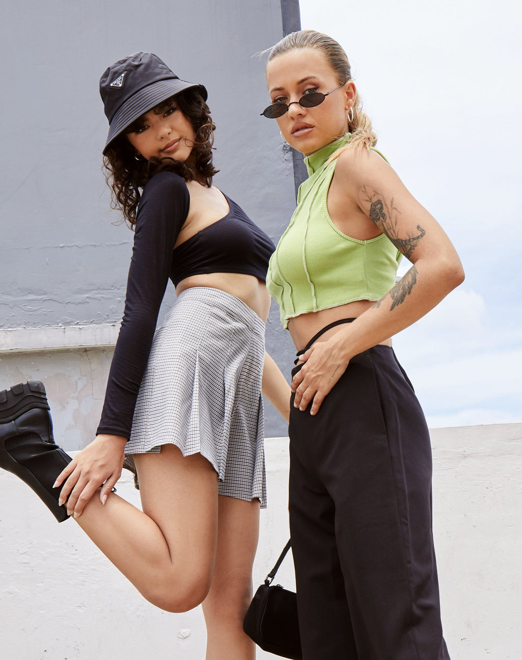 Grasel Crop Top en Lycra Negro