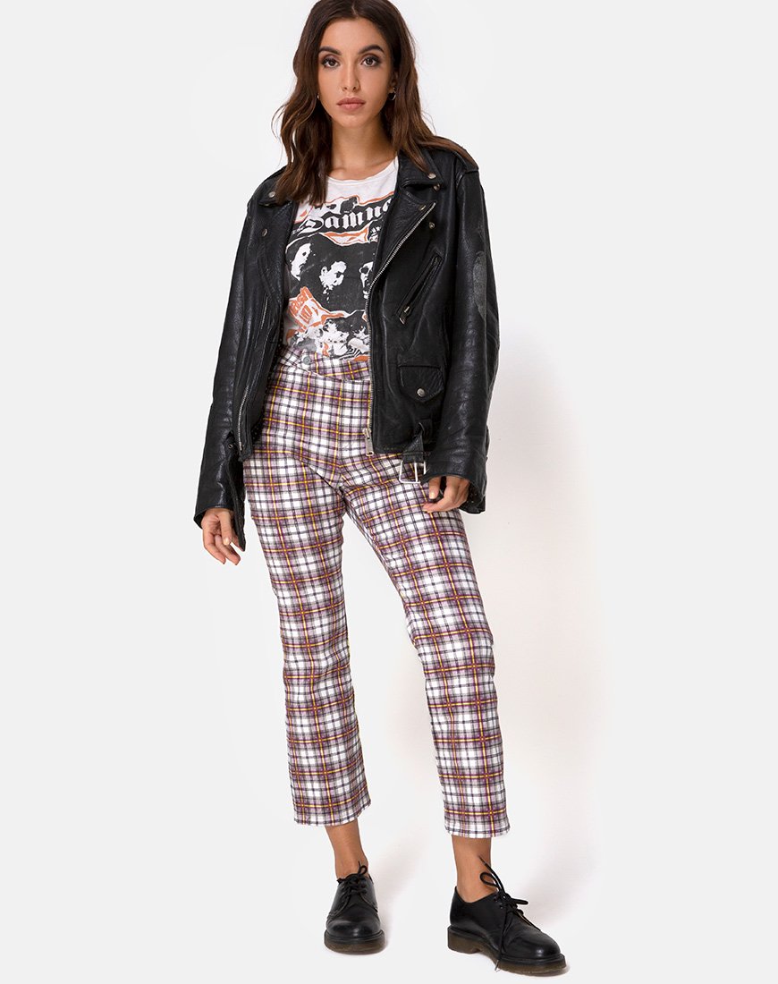 Pantalón Grava de cuadros grunge morado