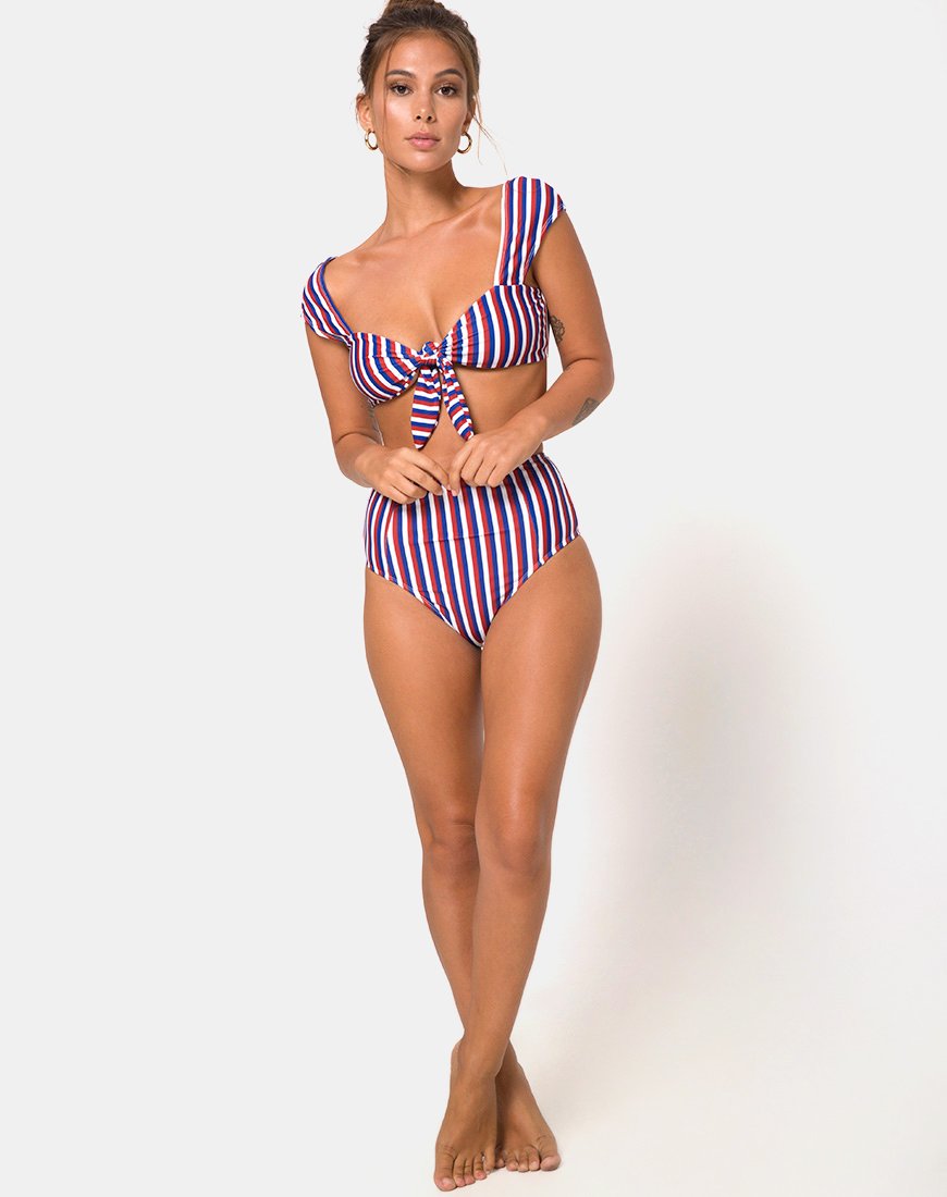 Imagen del sujetador de bikini Grifin de rayas triples