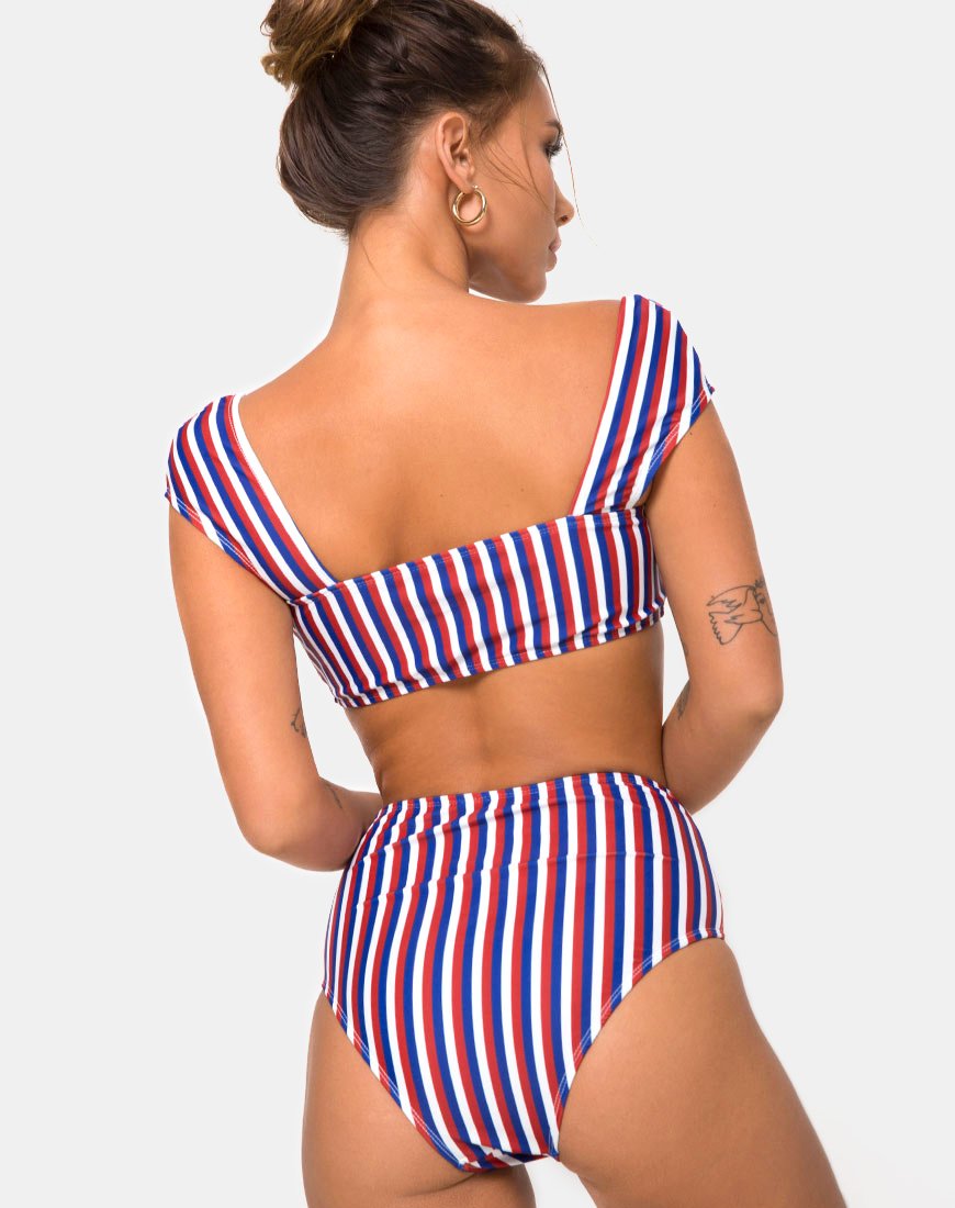 Top de bikini Grifin de rayas triples