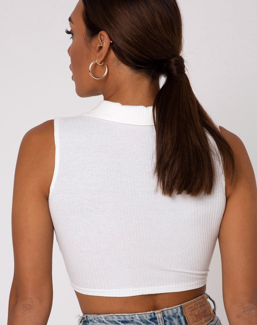 Guaco Crop Top en Rib Ivory