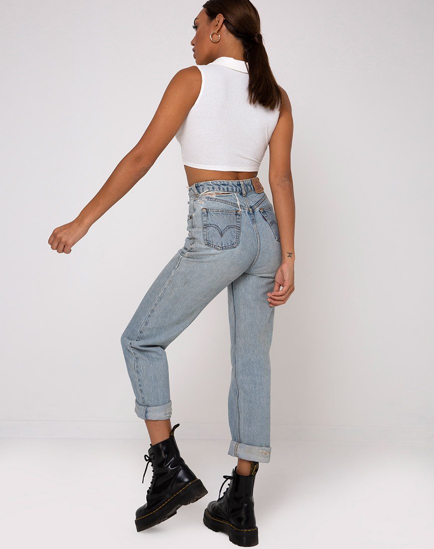 Imagen de Guaco Crop Top en canalé marfil