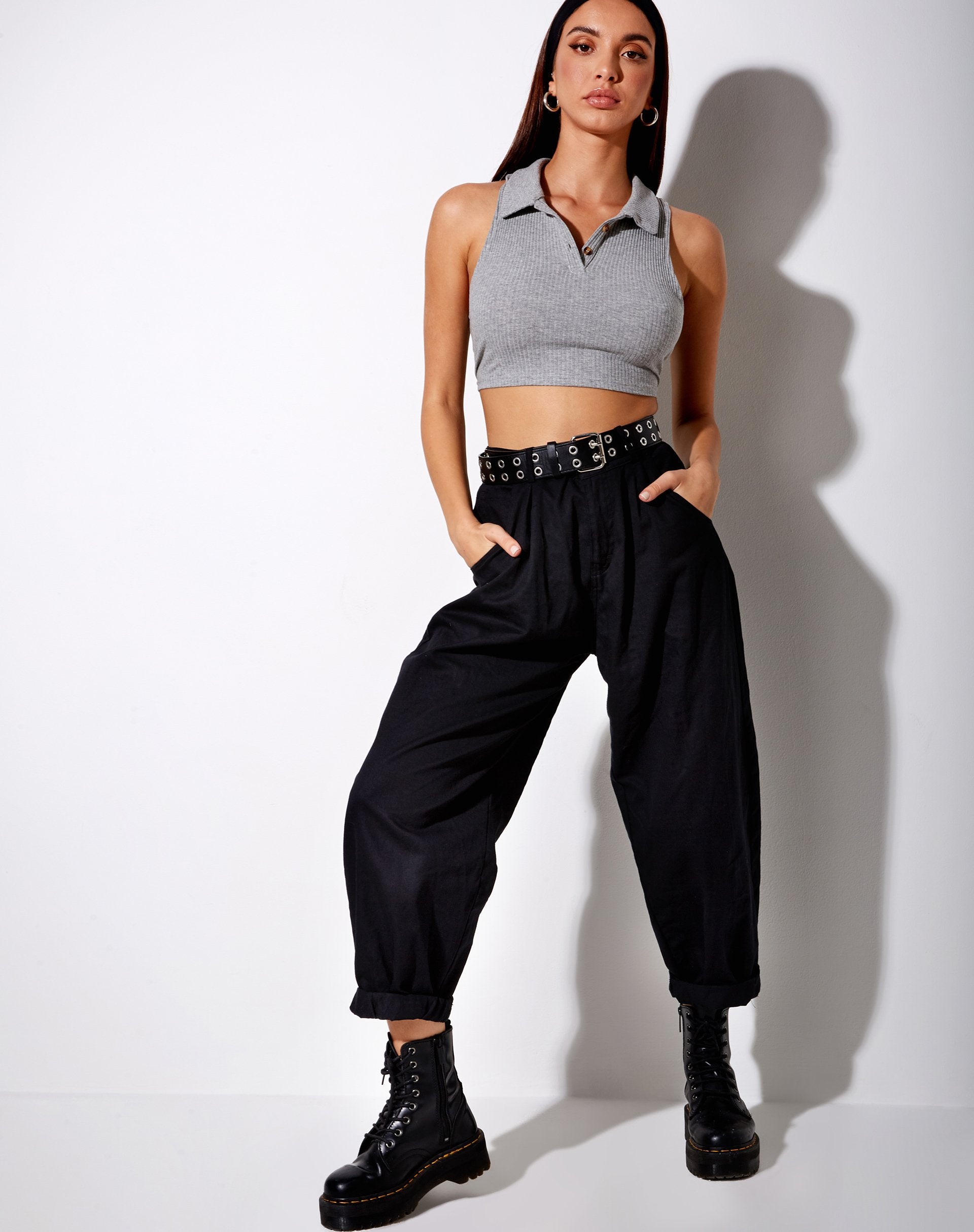 Imagen de Guaco Crop Top en Rib Grey Marl
