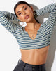 Imagen de Luene Crop Top en verde oscuro verde claro y blanco