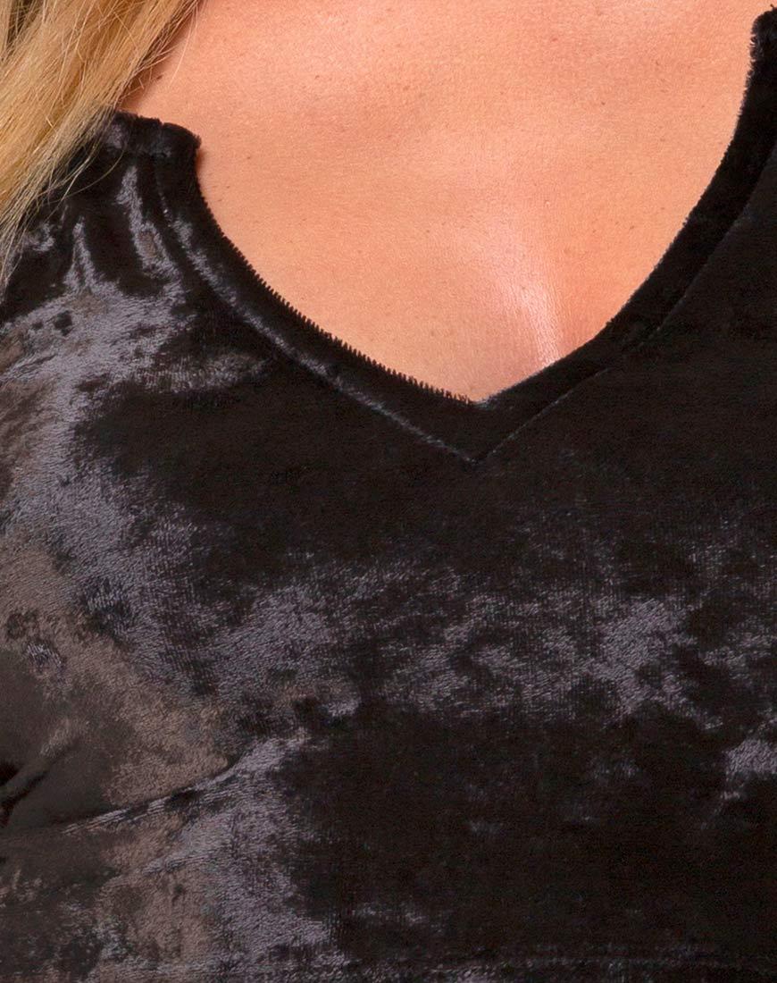 Imagen de Guan Crop Top en Terciopelo Negro