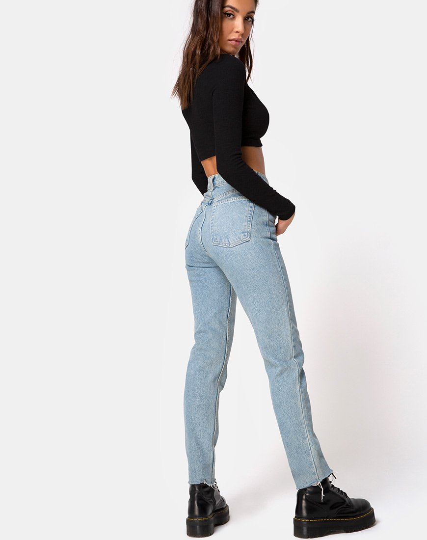 Imagen de Guan Crop Top en canalé Negro