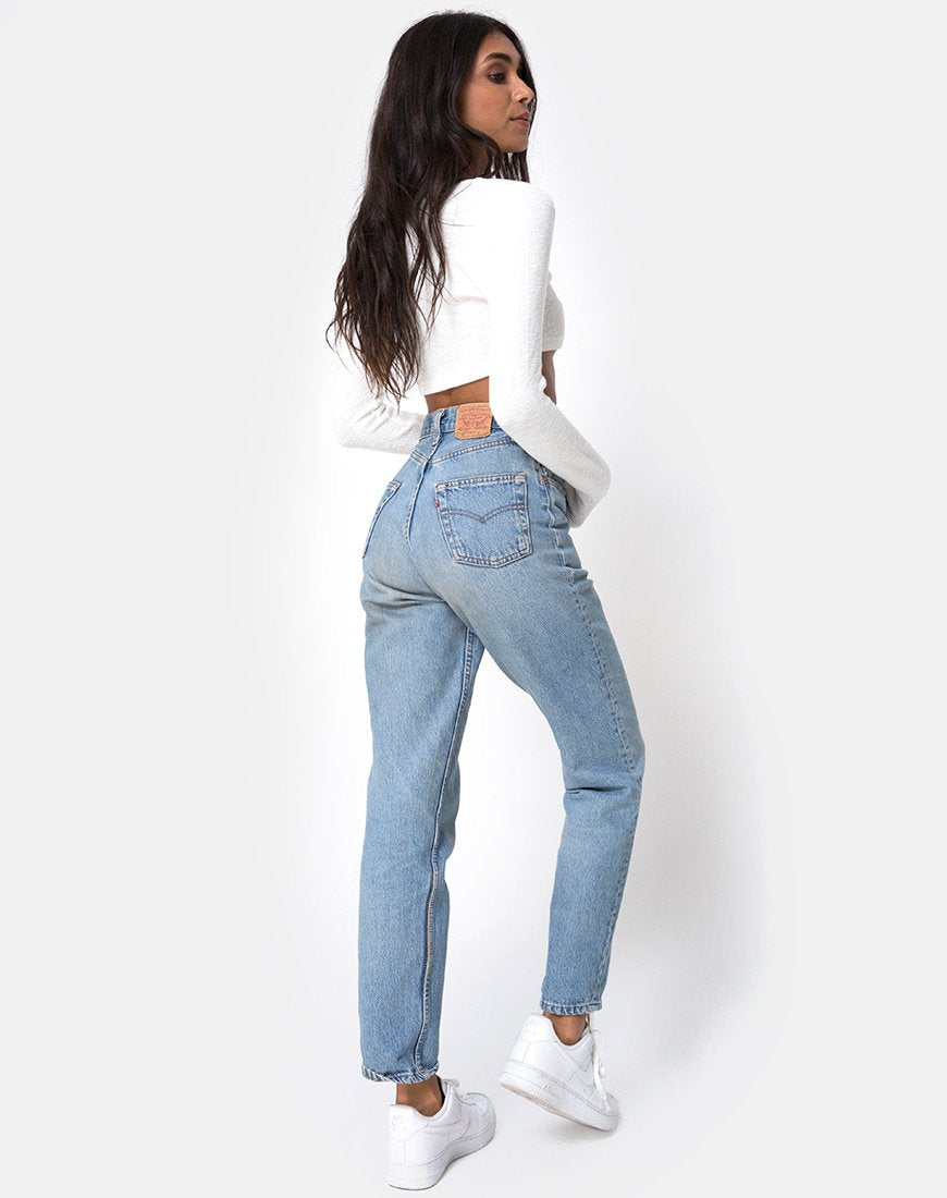 Imagen de Guan Crop Top en canalé marfil