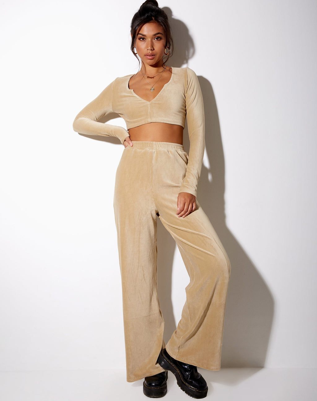 Pantalón Obeli de terciopelo Rib Tan