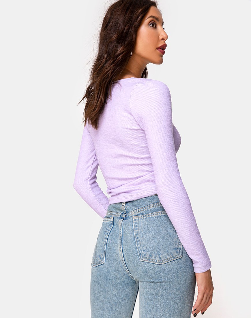 Top Guanelle en Rib Lila