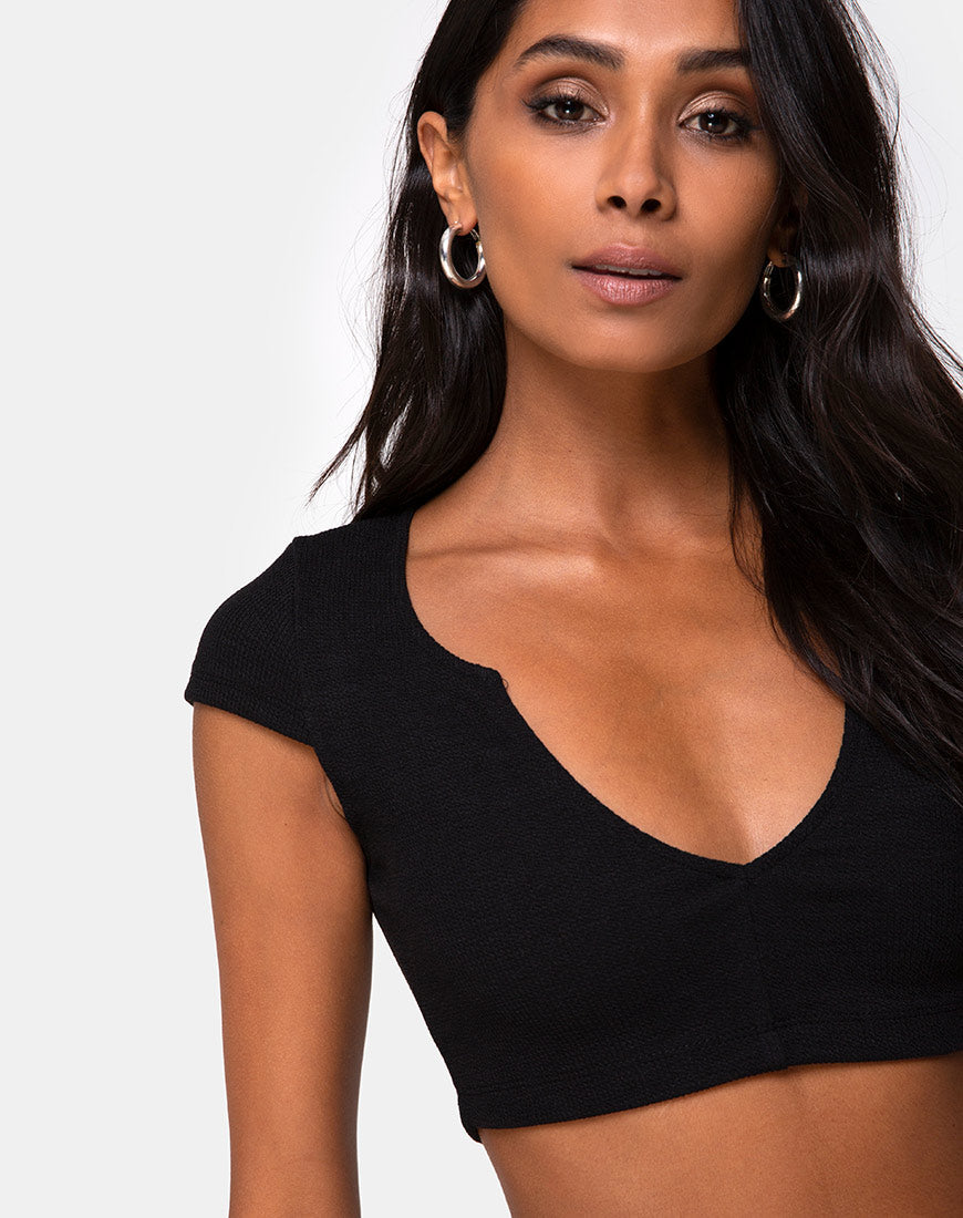 Imagen de Guanna Crop Top en rib negro