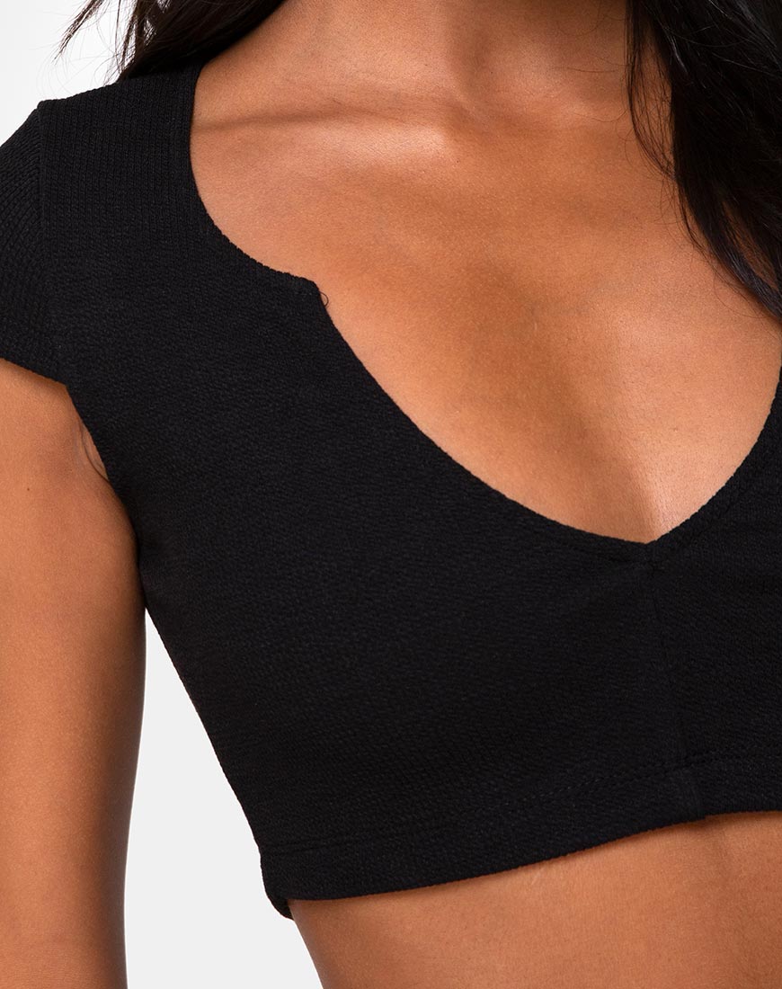 Imagen de Guanna Crop Top en rib negro